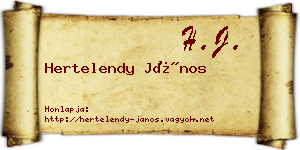 Hertelendy János névjegykártya