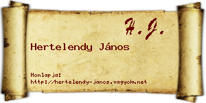 Hertelendy János névjegykártya