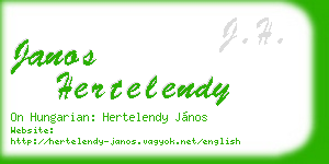 janos hertelendy business card