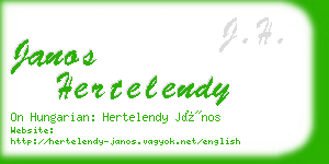 janos hertelendy business card